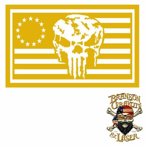 Battleworn Punisher Flag Stencil