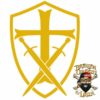 Crusader Cross, Shield, and Swords Stencil