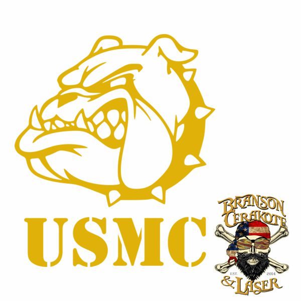 USMC Bulldog Tumbler Stencil