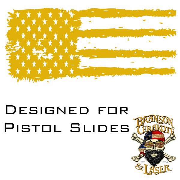 Tattered American Flag Pistol Slide Stencil