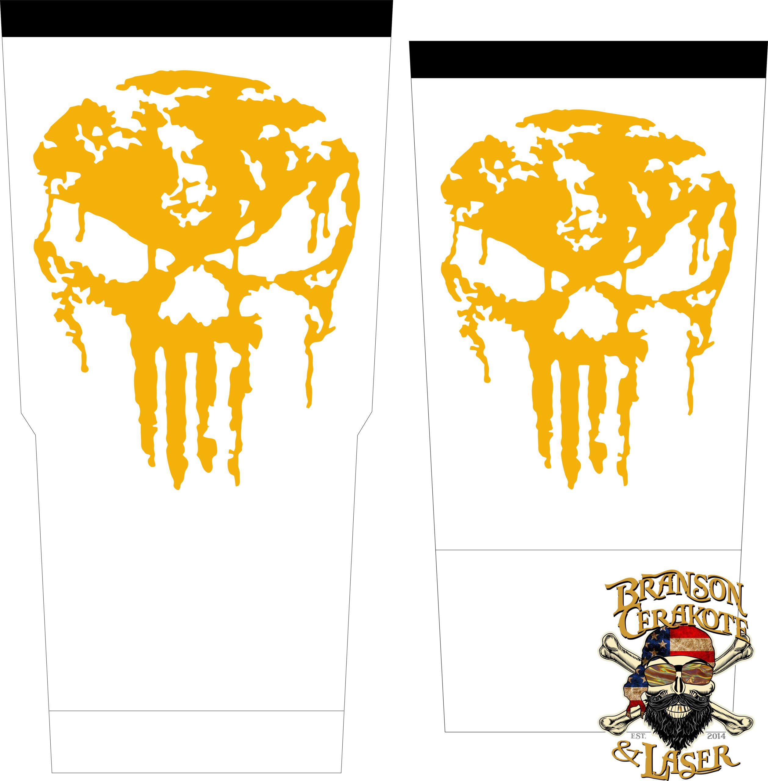 Battleworn Punisher Flag Stencil LotHigh Heat VinylRifle Firearm  Cerakote 