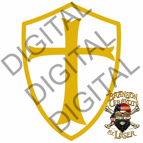 Crusader Cross & Shield Rifle Stencil I Digital Download